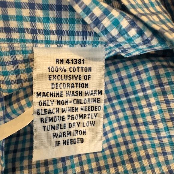 Ralph Lauren Button Down Shirt Embroidered Pony Blue Teal Size Large - Picture 6 of 10